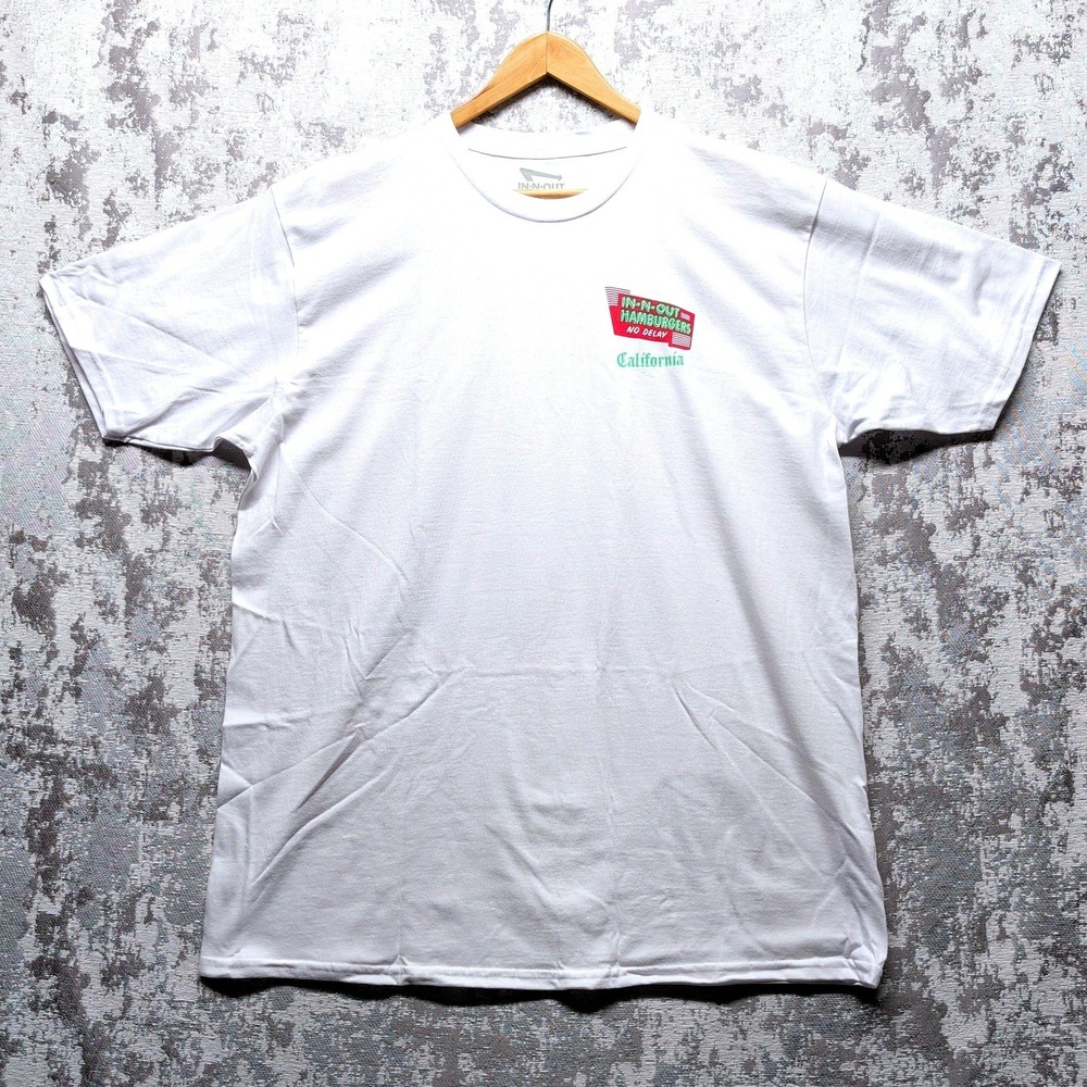 In-N-Out Burger Mens XL T-Shirt White California Muscle Car Neon 2023 USA New